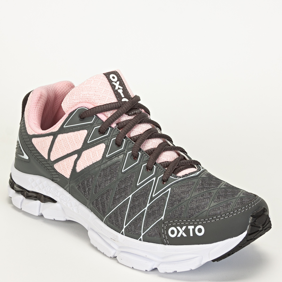 Tênis Oxto Planet Shoes Asteroide Unissex Esportivo - Cinza/Rosa