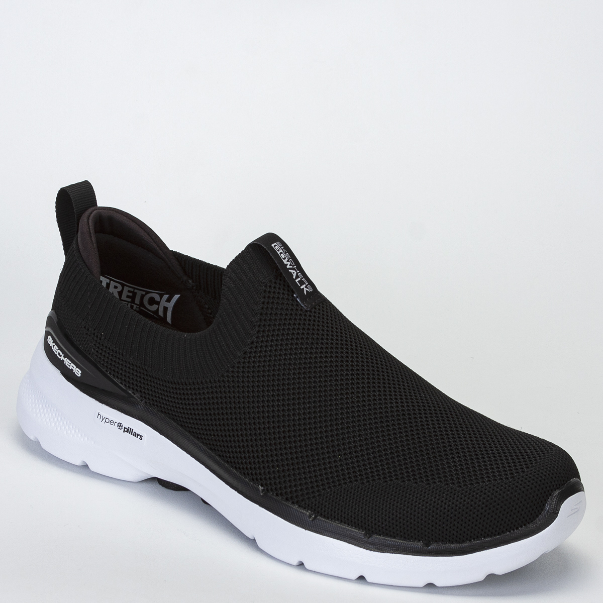 Tênis Skechers Go Walk 6 Warnock Masculino Caminhada - Preto/Branco