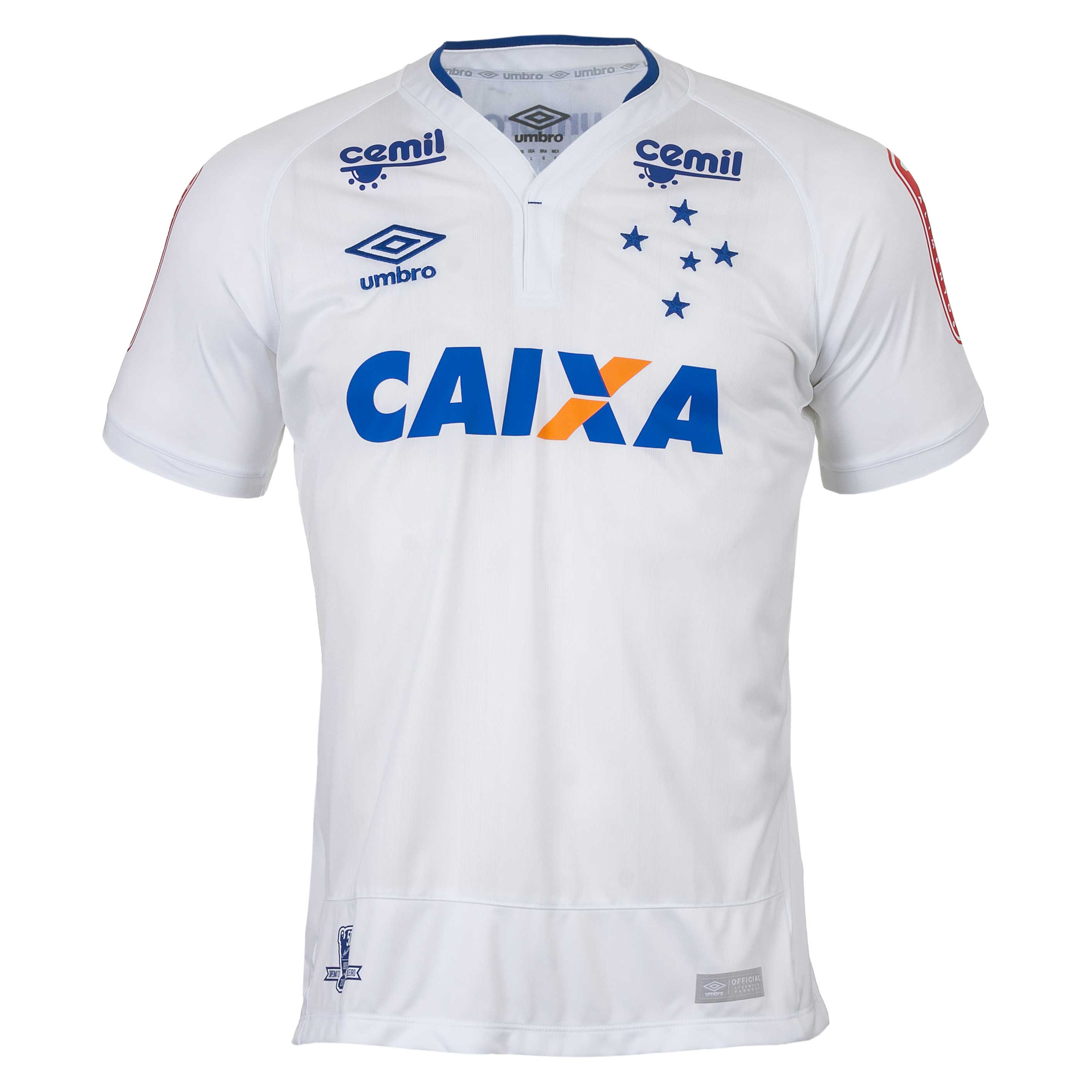 Camiseta Masc. Umbro Cruzeiro Of 2 Esporte - Indoor - Branco/Azul