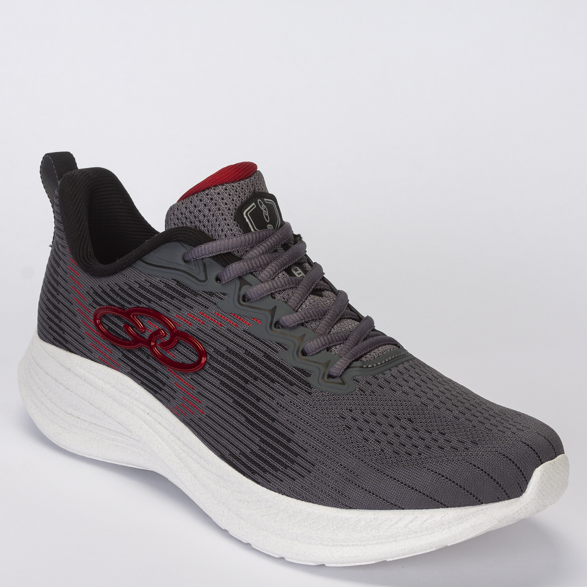 Tênis Olympikus Marte Masculino Casual - Chumbo/Vermelho