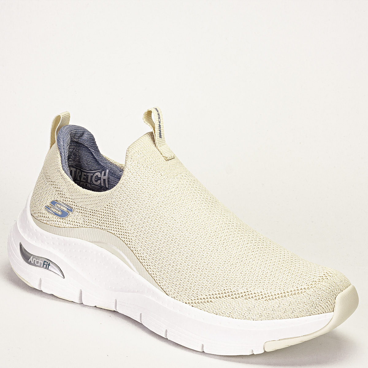 Tênis Skechers Arch Fit New Beaut Feminino Caminhada - Creme/Branco