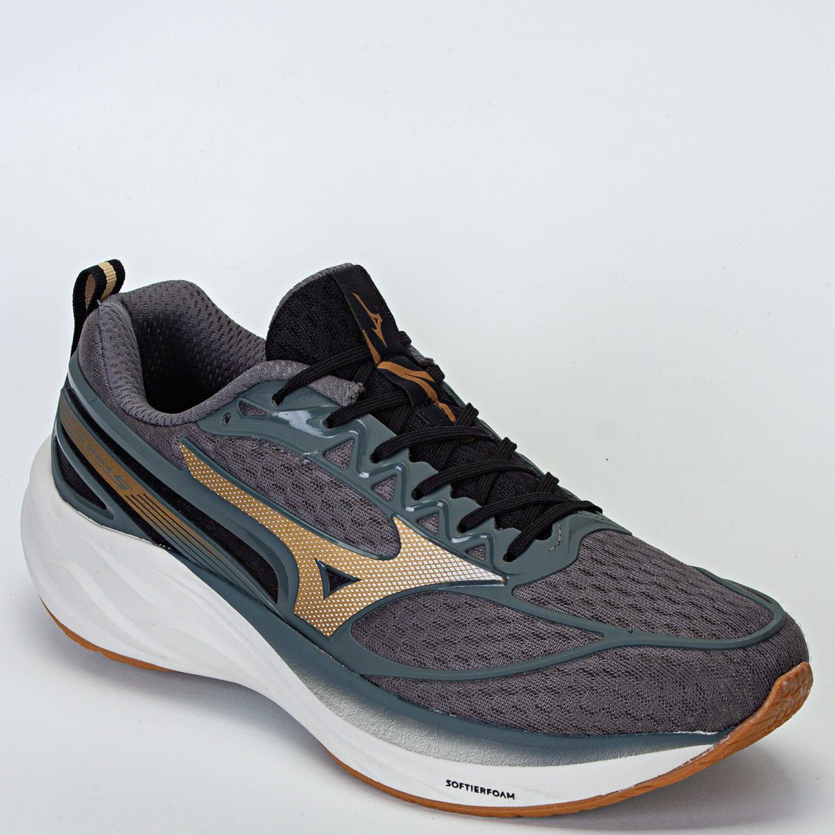 Tênis Mizuno Space 5 Unissex Corrida - Caminhada - Chumbo/Dourado