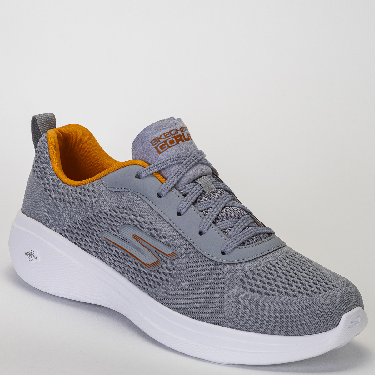 Tênis Skechers Go Run Fast Quake Masculino Caminhada - Cinza/Laranja