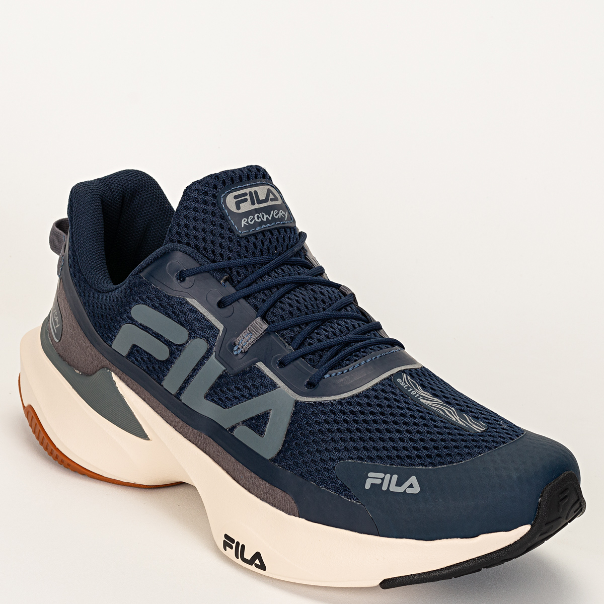 Tênis Fila Recovery Masculino Corrida - Caminhada - Marinho/Bege