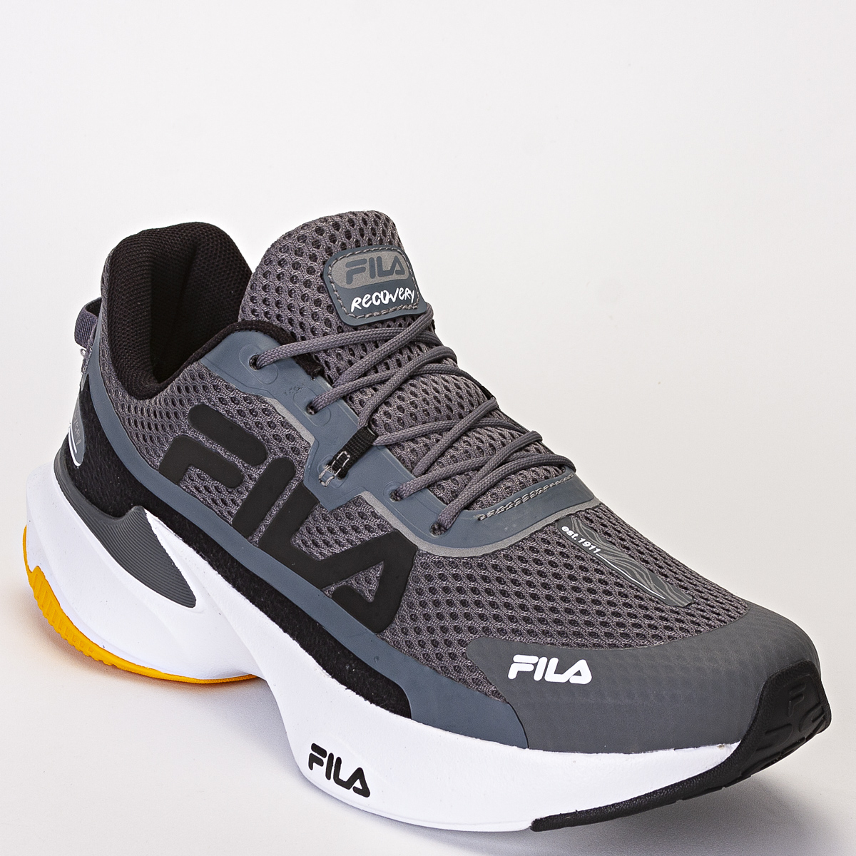 Tênis Fila Recovery Masculino Corrida - Caminhada - Cinza/Branco