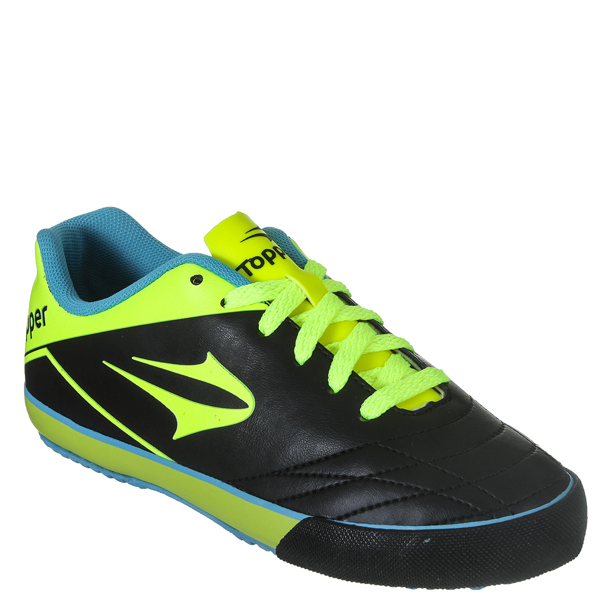 Chuteira Topper Frontier 7 Infantil - Preto/Limão
