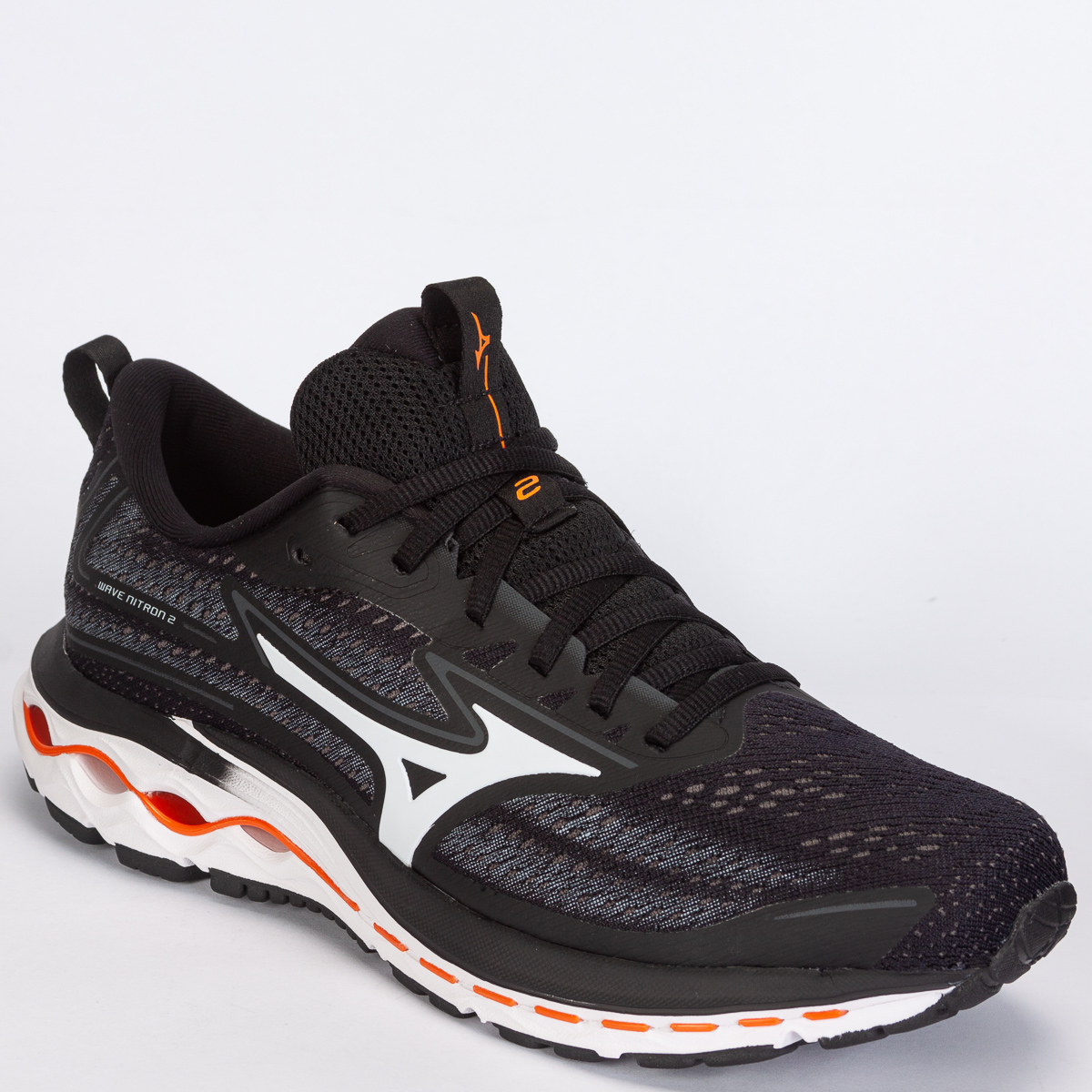 Tênis Mizuno Wave Nitron 2 Masculino Corrida - Caminhada - Preto/Laranja
