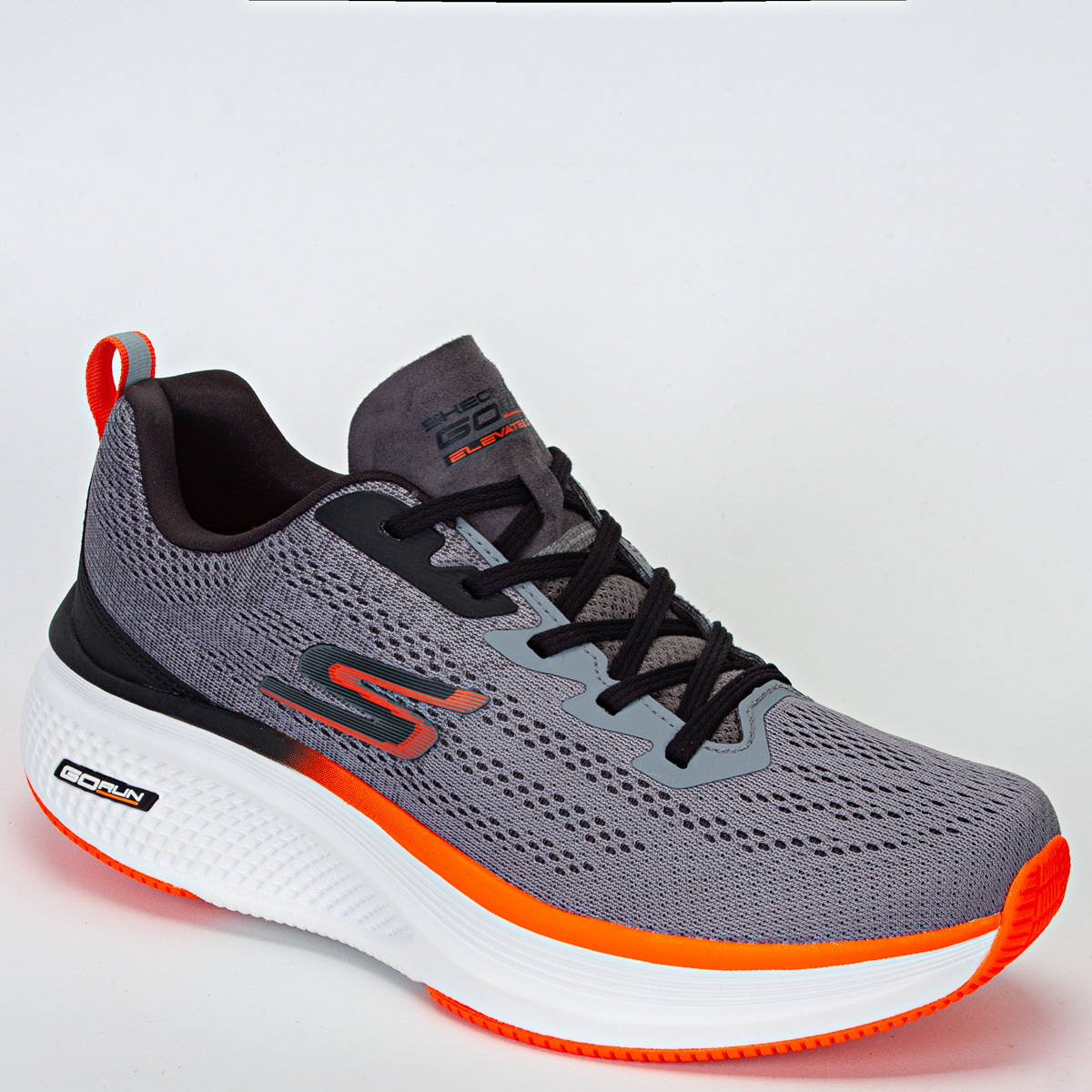 Tênis Skechers Fluid Motion Masculino Corrida - Caminhada - Cinza/Laranja