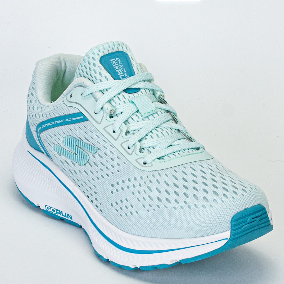 Tênis Skechers Go Run Consistent 2.0 Feminino Corrida - Caminhada - Verde Água/Branco