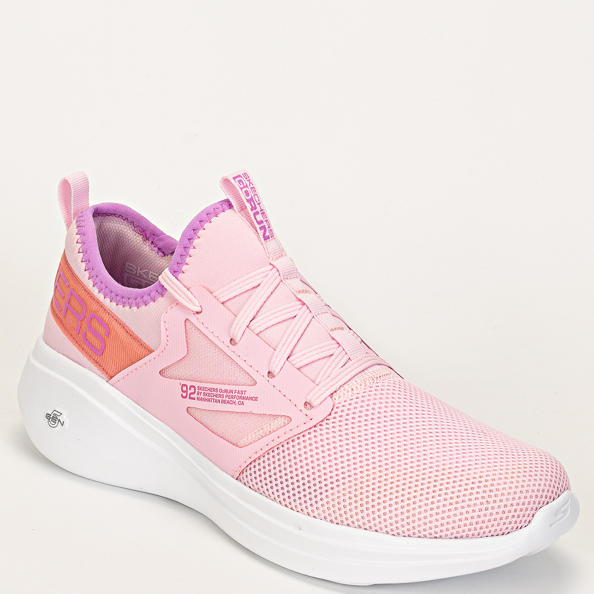 Tênis Skechers Go Run Fast Valor 2.0 Feminino Esportivo - Rosa/Branco