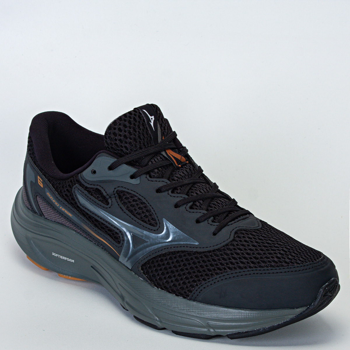 Tênis Mizuno Hawk 6 Unissex Corrida - Caminhada - Preto/Cinza