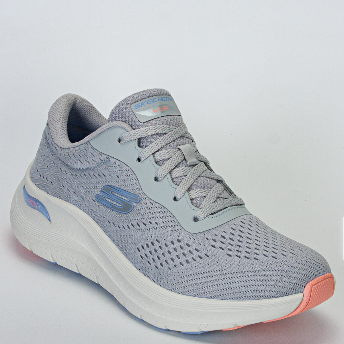Tênis Skechers Arch Fit 2.0 Big League Feminino Casual - Cinza/Azul Claro