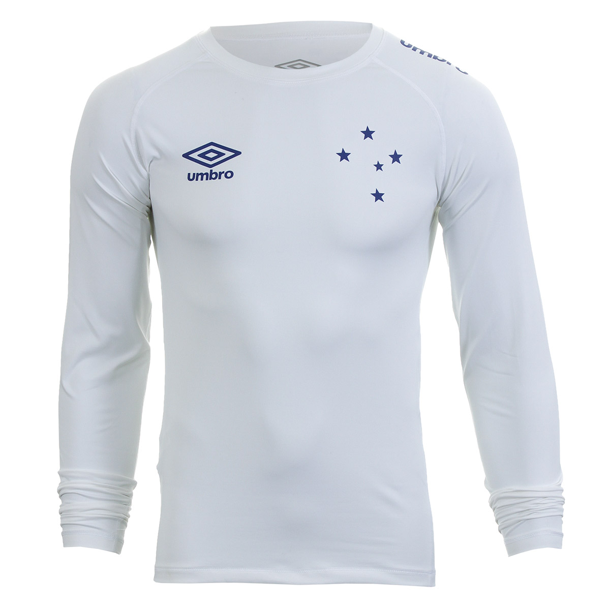 Camiseta Manga Longa Masc. Umbro Termica Cruzeiro 2018 - Azul/Branco