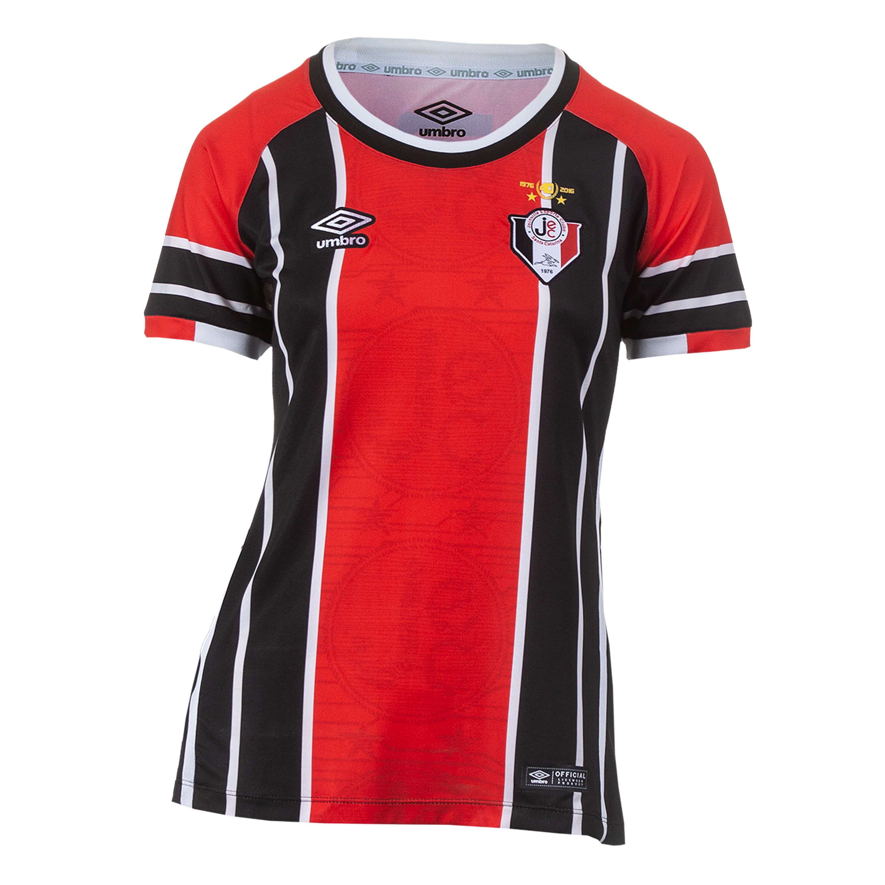 Camisa Fem. Umbro Joinvile Of. 1 Futebol - Vermelho/Preto