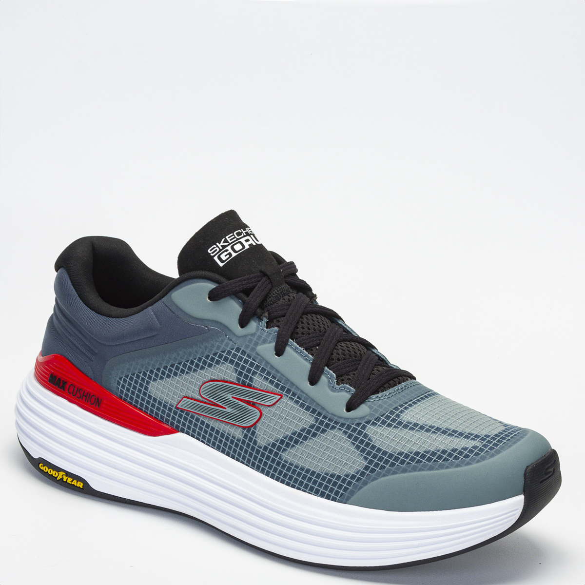 Tênis Skechers Max Cushioning Suspension - Accordion Masculino Corrida - Caminhada - Verde Oliva/Branco
