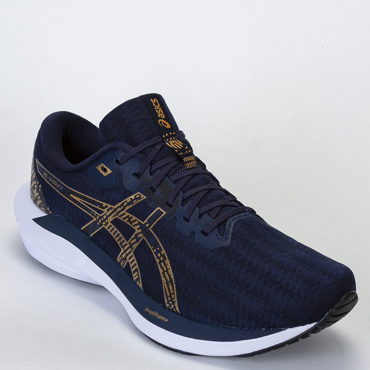 Tênis Asics Gel Shogun 7 Masculino Corrida - Caminhada - Marinho/Dourado