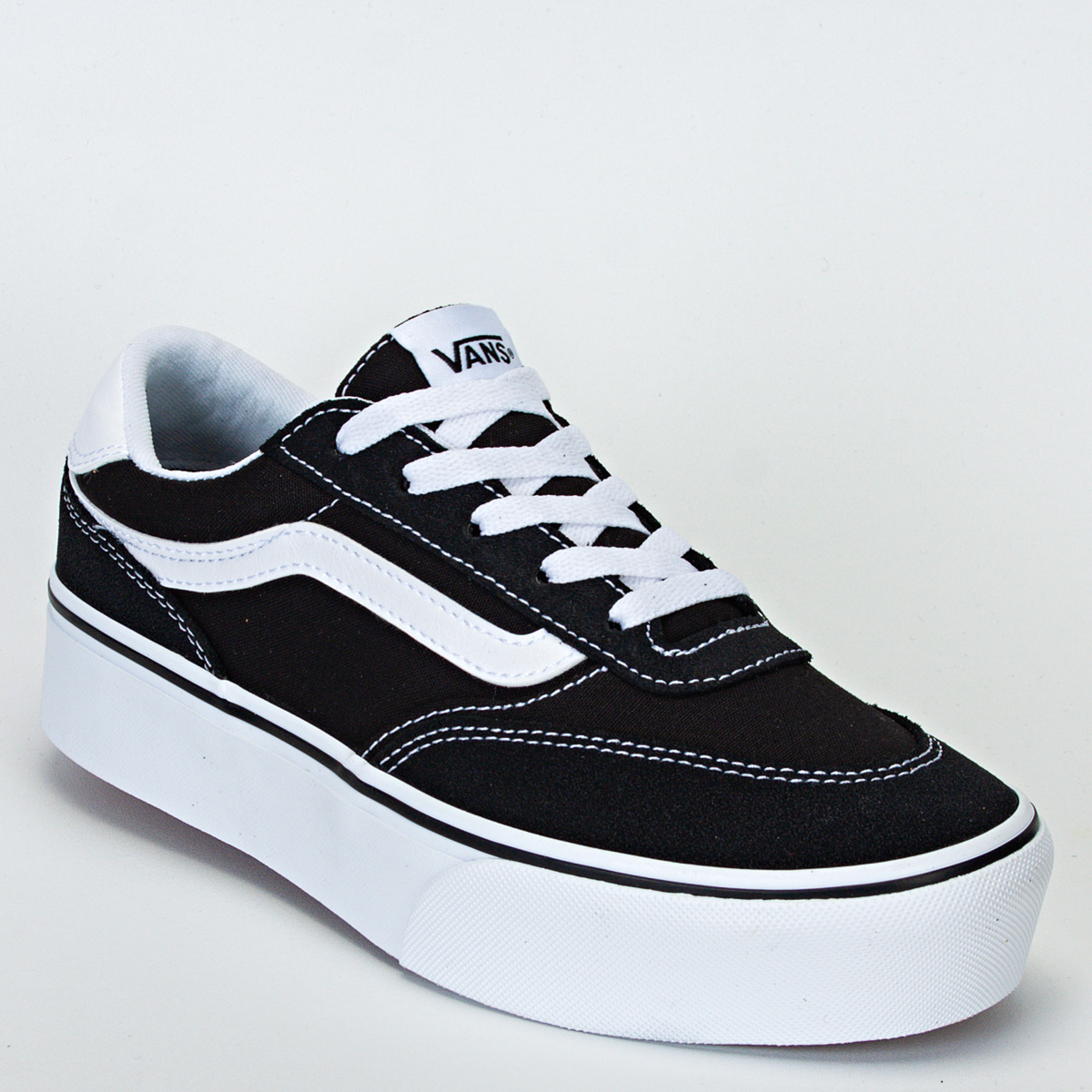 Tênis Vans Brooklyn Ls Platform Feminino Casual - Preto/Branco