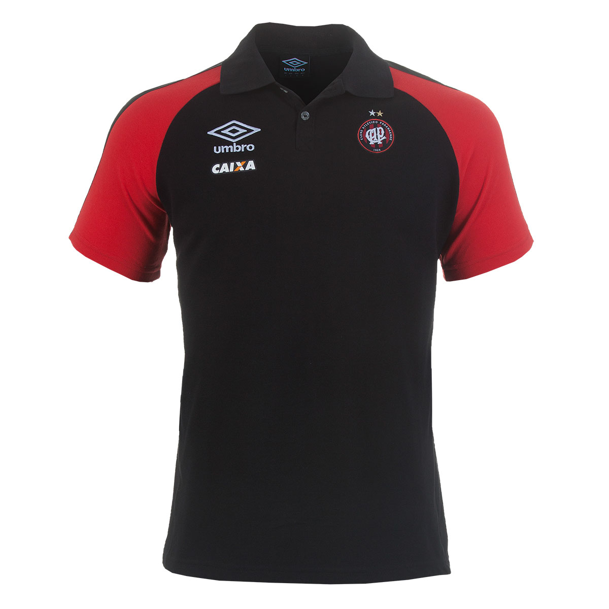 Camisa Polo Masc. Umbro Viagem Atletico Paranaense Esporte - Indoor - Preto/Vermelho