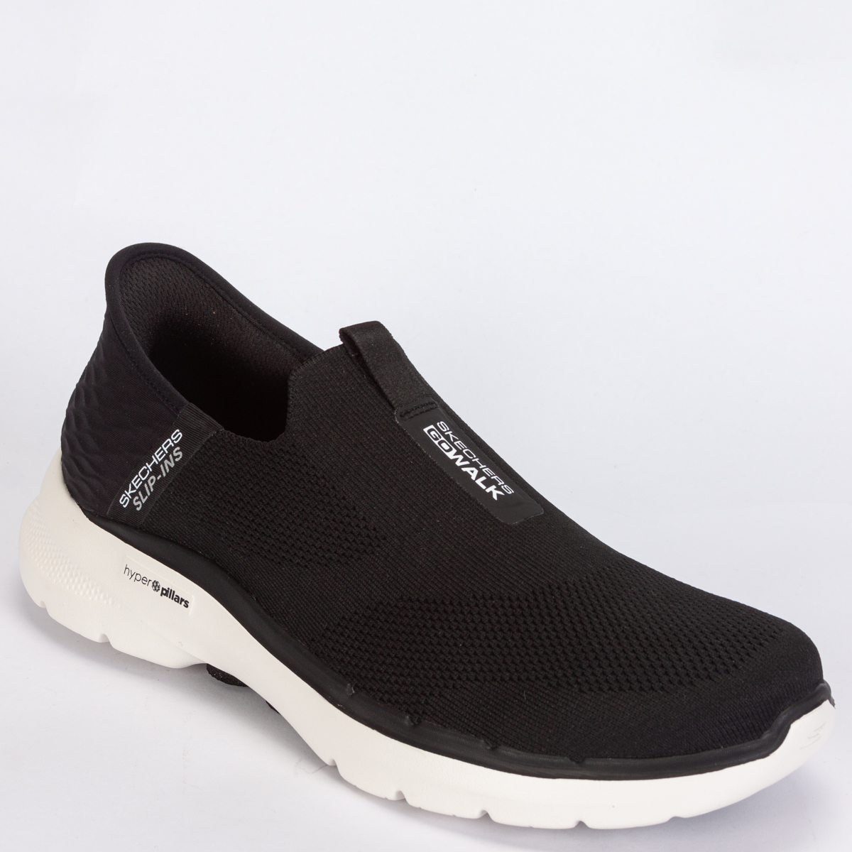 Tênis Skechers Go Walk 6 Easy On Slip-ins Masculino Caminhada - Preto/Branco