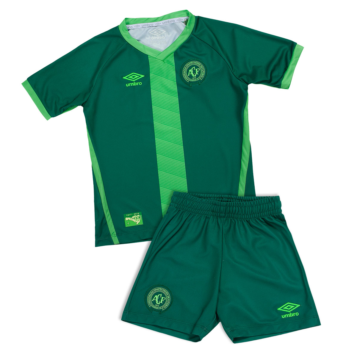 Kit Infantil Umbro Chapecoense Of. 3 Futebol - Verde