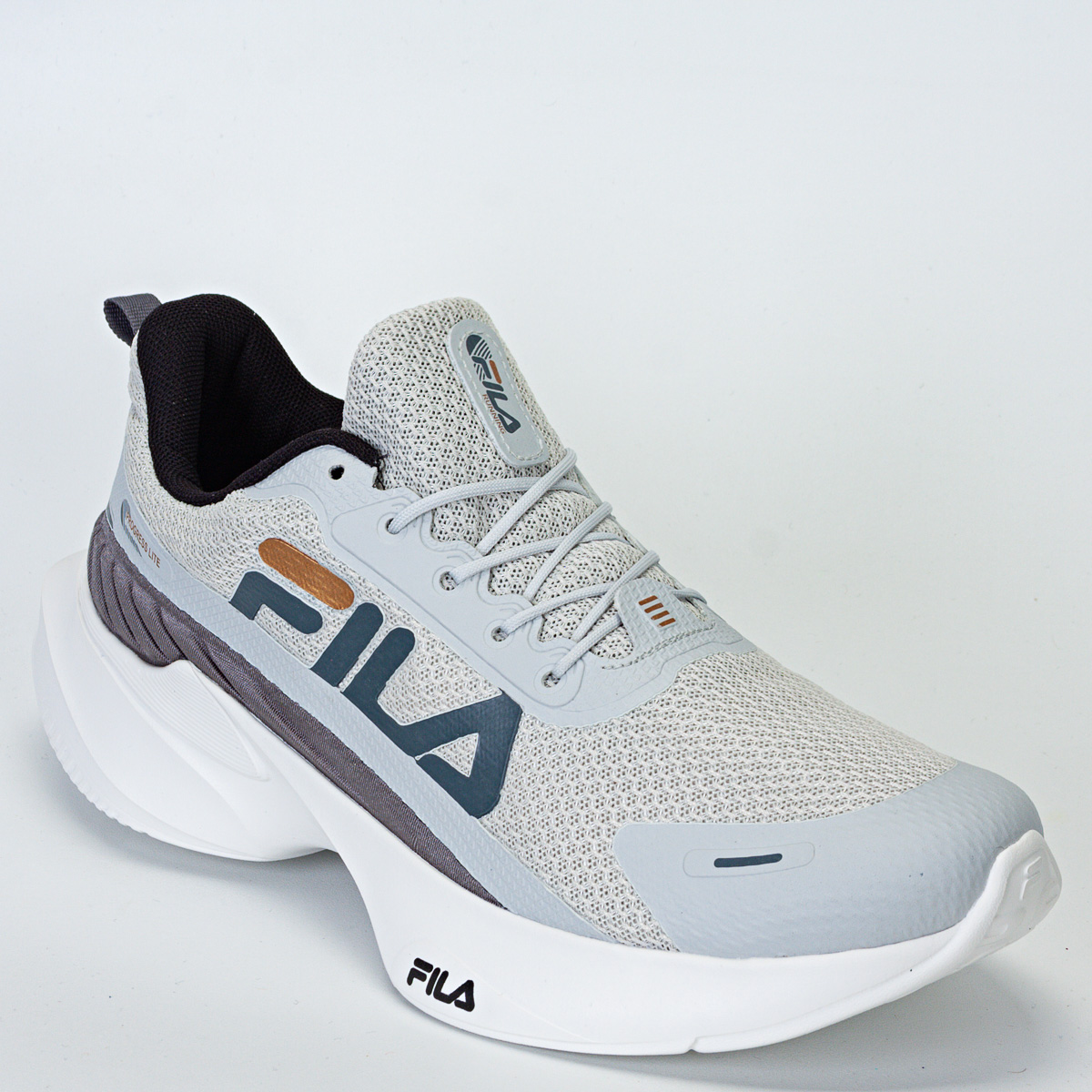 Tênis Fila Progress Lite Masculino Corrida - Caminhada - Cinza/Branco